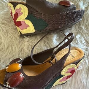 Sam Edelman Cute Brown Wedgies size 6.5 M